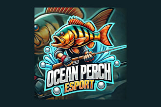 do ocean perch cartoon and character mascot logo delivered in two days