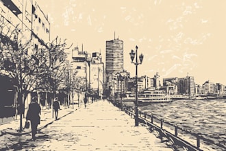 make engraving linocut style digital drawing art
