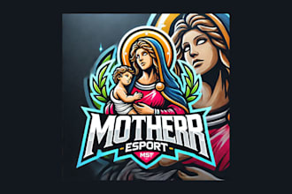 create mother cartoon, and character mascot logo with free vector file