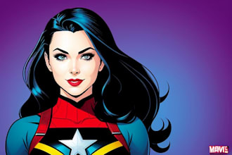 draw you a dc or marvel style comic book superhero