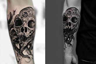 do custom tattoo design in realistic style