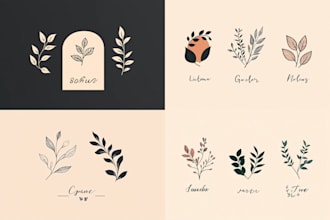 design minimalist line art feminine botanical boho logo