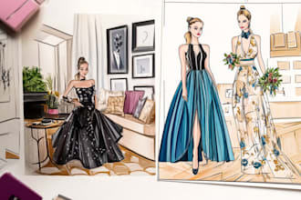 draw a fashion illustration or fashion design 2025