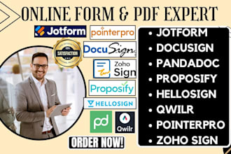 design jotform docusign pandadoc proposify hellosign qwirl pointerpro zoho sign