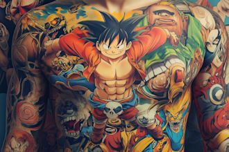 to design an anime or cartoon style tattoo