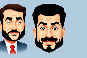 draw stylized political caricature illustration cartoons