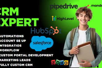 set up crm with zoho hubspot monday salesforce gohighlevel pipedrive zapier lead