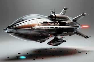 make a spaceship design art illustration art for you