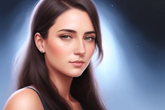 draw awesome digital oil paintings portrait