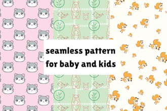 design custom repeat seamless pattern for baby and kids