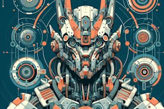 design robots of futuristic mecha for you