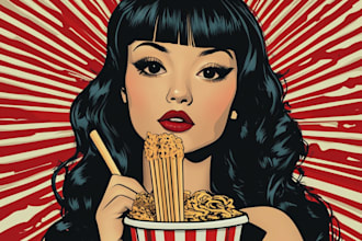 draw a food pop art or any think
