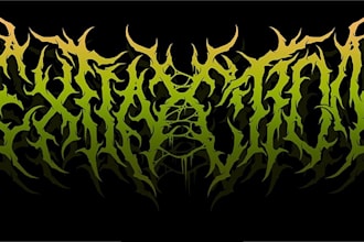 create awesome metal, y2k, psychedelic font logo