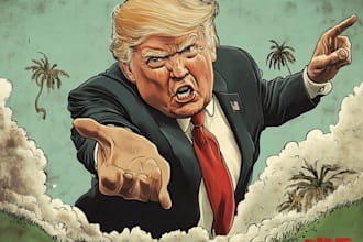 create a political cartoon or editorial illustration