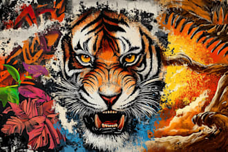 create unique street art graffiti artwork based in your pic