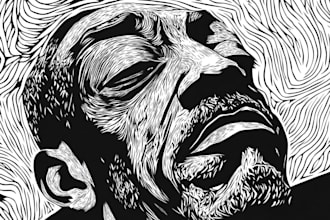 do a custom portrait in linocut style for you