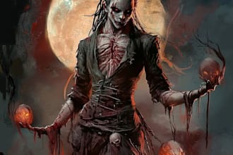 make a stunning horror character art with amazing quality