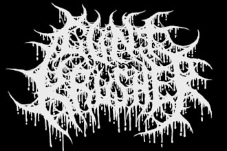 create chrome metallic black slaming, goregrind, brutal death metal logo design