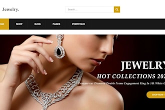 shopify jewelry website, wix jewelry website, necklaces, engagement rings, store