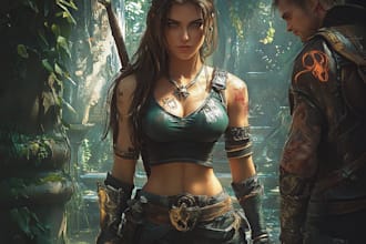 create fantasy concept art and dnd characters design