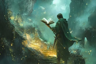 create a unique fantasy book cover illustration for you