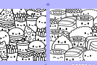 draw coloring book pages for children and adults