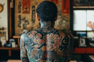 make a traditional japanese irezumi tattoo