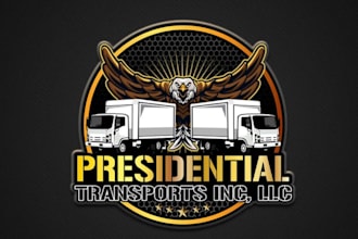 make premium transport logistics trucking logo design
