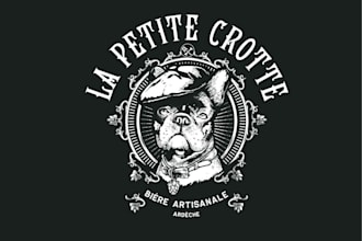 design awesome french craft beer  logo