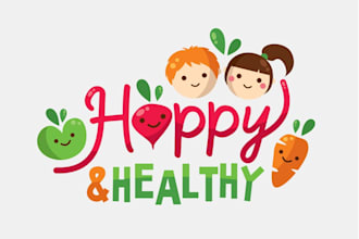 design fun happy cute and healthy logo