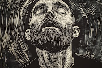 create a portrait print linocut