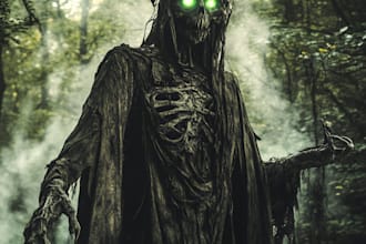 draw fantasy horror art illustration or dark creepy