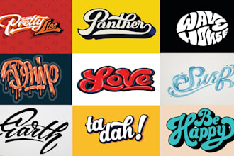 do modern text, font logo and custom typography, lettering, hand drawn design