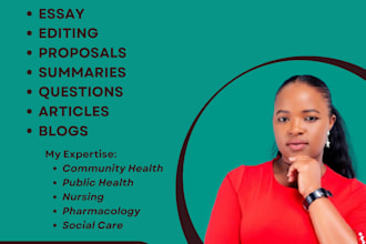 do community health, public health, nursing, pharmacology and social care tasks