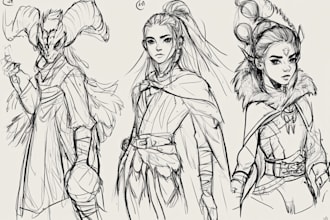 draw sketches with your character