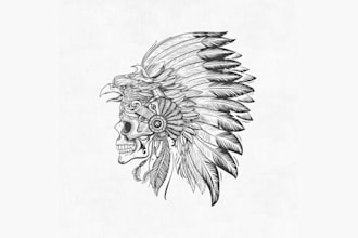 design hand drawn sketched skull logo