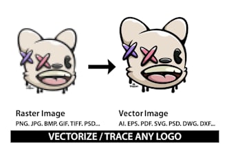 redesign logo, raster to vector, vector tracing professionally