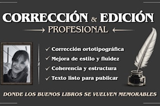 revisaré y corregiré tu texto con precisión editorial
