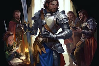 draw dnd style and game character concept art