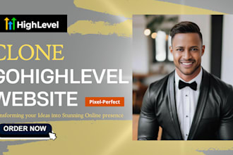 clone pixel perfect gohighlevel website, landing page or sales funnel