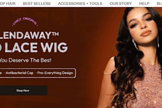 design hair extension shopify website beauty store saloon website dropshipping