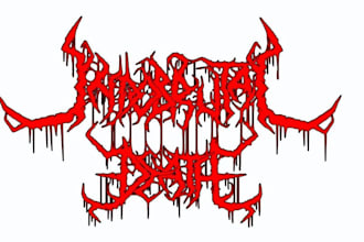 draw unique death metal and brutal metal logo design