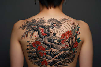 do a tattoo design in japanese style