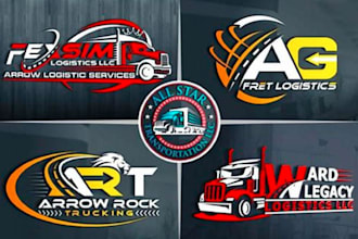 design modern transport logistic trucking logo