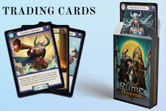 design trading card games, tabletop card box, fantasy cards illustration tcg ccg