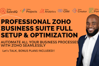 be your zoho expert for CRM, zoho one, analytics, flow, cliq and salesiq setup