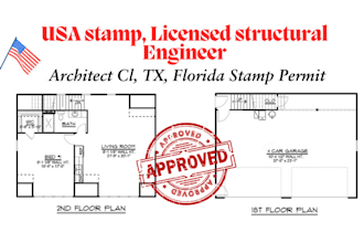 draw  USA stamp architectural drawing 2d floor plan engineering drawing permit