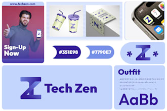 design a minimalist logo with a full brand identity for startup business