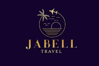 make minimal original travel agency logo