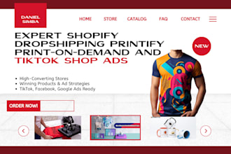 create shopify dropshipping website shopify printify pod store tiktok shop ads